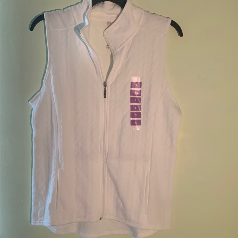 Leo & Nicole White Quilted Vest